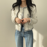 ステッチラインノーカラージャケット(2COLOR)AJ1101