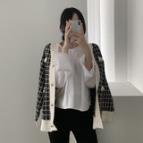 チェックニットざっくりカーディガン(2COLOR)AT1219