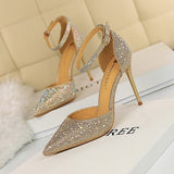 エレガントビジューストラップパンプス(3COLORS)AP1016