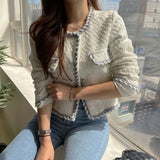 ステッチラインノーカラージャケット(2COLOR)AJ1101