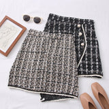 アシンメトリーツイードミニスカート(2COLOR)AB1146