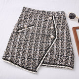 アシンメトリーツイードミニスカート(2COLOR)AB1146