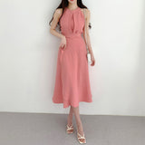 ホルターネックラップスカートセットアップ(3COLORS)AS1204