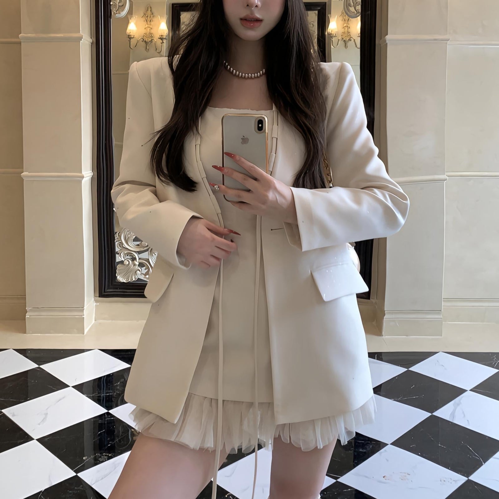 チュールワンピジャケットセットアップAS1657 – SNACC