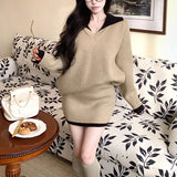 バイカラーニットセットアップAS1693