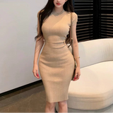 リブニットミディワンピースAO1854