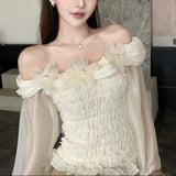 デコルテフラワーブラウスAT1419