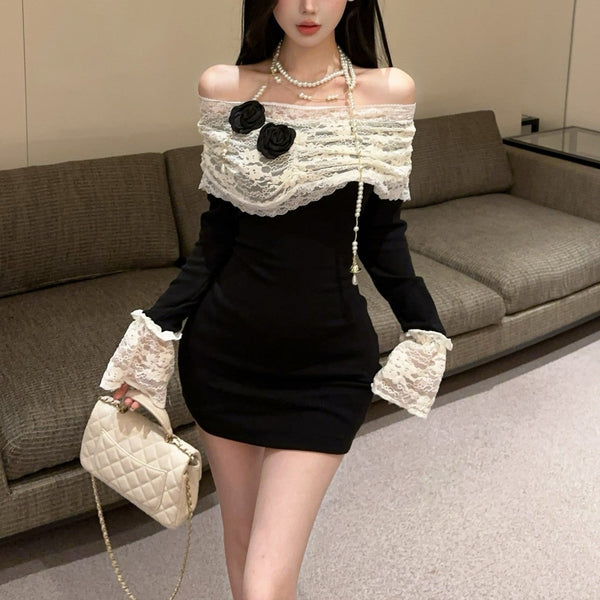 フレンチレースモノトーンワンピースAO1813