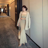 カーディガン付きレーストリムワンピースAS1710