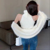 カーデSETノースリーブモヘアニット（3COLOR)AT1394