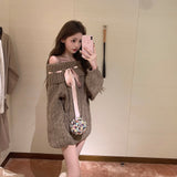 リボンオフショルニット（2COLOR）AT1399