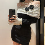 フレンチレースモノトーンワンピースAO1813