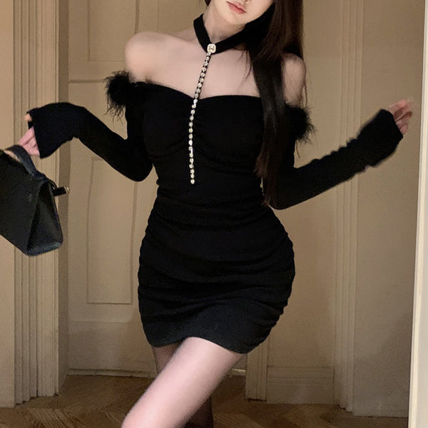 フロントビジューワンピースAO1806