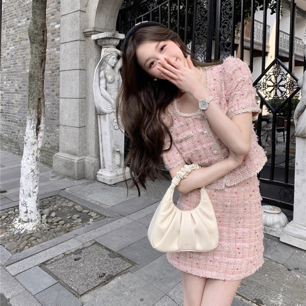 即納】ピンクチェックセットアップAS1639 – SNACC