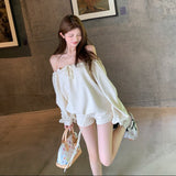 オフショルギャザースウェットセットアップAS1724