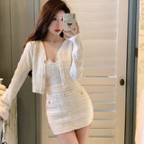 ホワイトニットセットアップAS1722