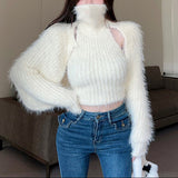 カーデSETノースリーブモヘアニット（3COLOR)AT1394