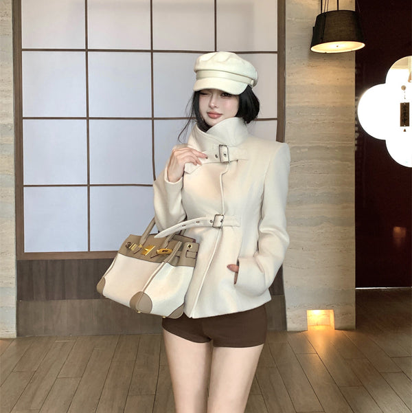 バックルウールコートAJ1189