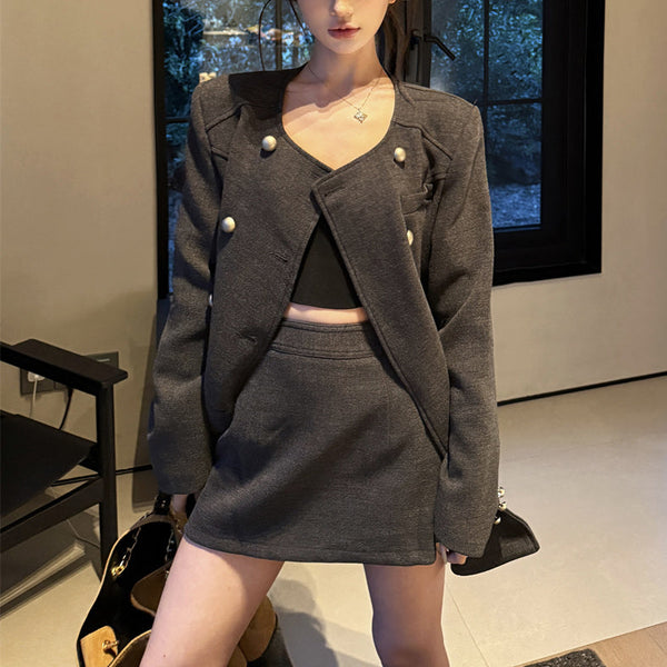 ダブルブレストジャケットセットアップAS1685