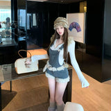 ファー付きサロペットセットアップAS1704