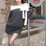 バイカラーリボンワンピースAO1811