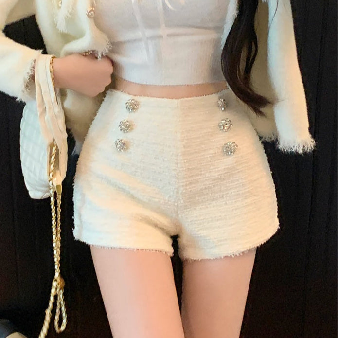 フロントビジューショートパンツ（2COLOR）AB1204