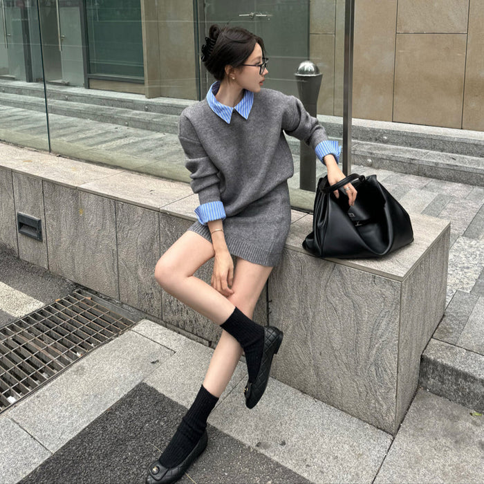 シャツドッキングニットセットアップ（2COLOR）AS1573 – SNACC