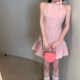 ホルターネックプリーツワンピースAO1787