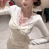 異素材レースタイトワンピースAO1828