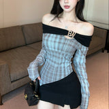 ヘムカットオフショルカットソー（2COLOR）AT1407