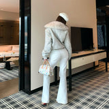 襟ファーツイードダウンジャケットAJ1190