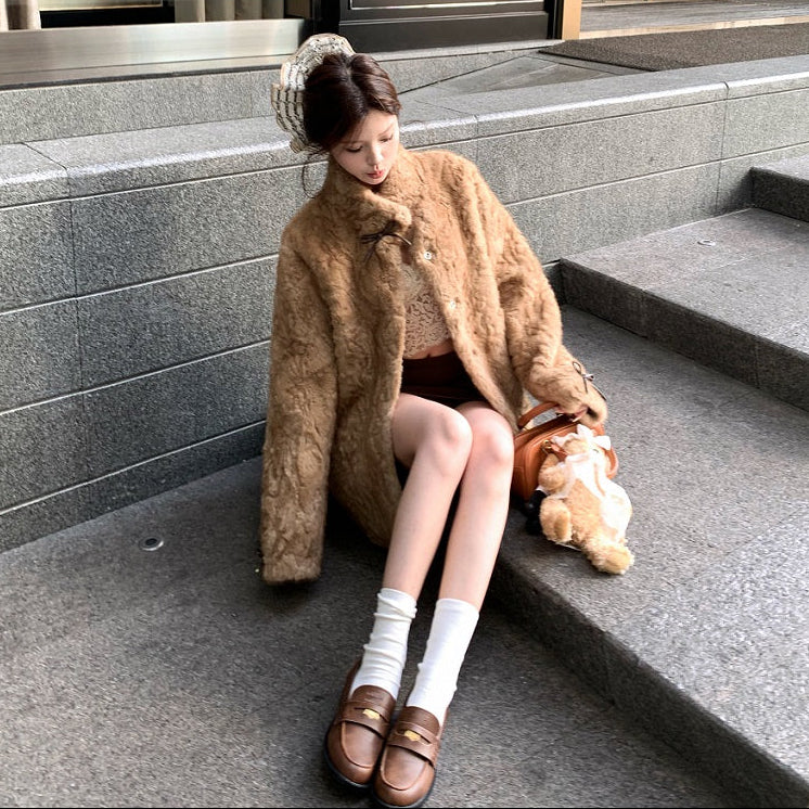 ポイントリボンファーコート（3COLOR）AJ1185 – SNACC