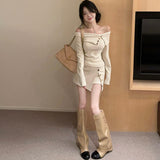 オフショルリブスコートセットアップAS1691