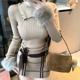 ウィンドウペンニットワンピース（2COLOR）AO1817