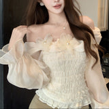 デコルテフラワーブラウスAT1419