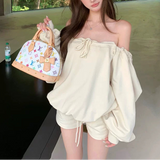 オフショルギャザースウェットセットアップAS1724