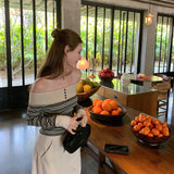 オフショルボーダーカットソーAT1410