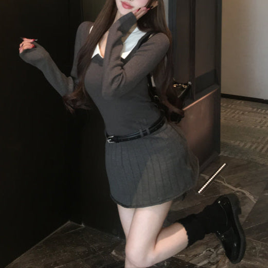 レイヤードカレッジスタイルワンピースAO1796