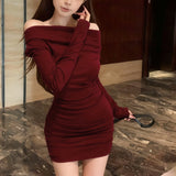 ドレープジャージーミニワンピース（3COLOR）AO1812