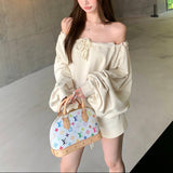 オフショルギャザースウェットセットアップAS1724