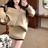 バイカラーニットセットアップAS1693