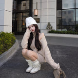 Vネックニット+タイトワンピース（2COLOR）AS1706