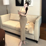 デコルテラインシースルーワンピースAO1842