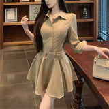 フレアシャツワンピース（2COLOR）A01792