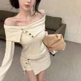 オフショルリブスコートセットアップAS1691