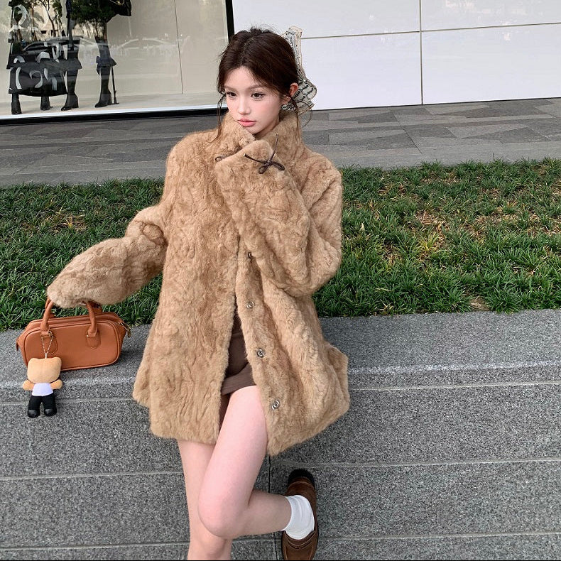 ポイントリボンファーコート（3COLOR）AJ1185 – SNACC