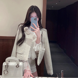 レースステッチノーカラージャケットAJ1196