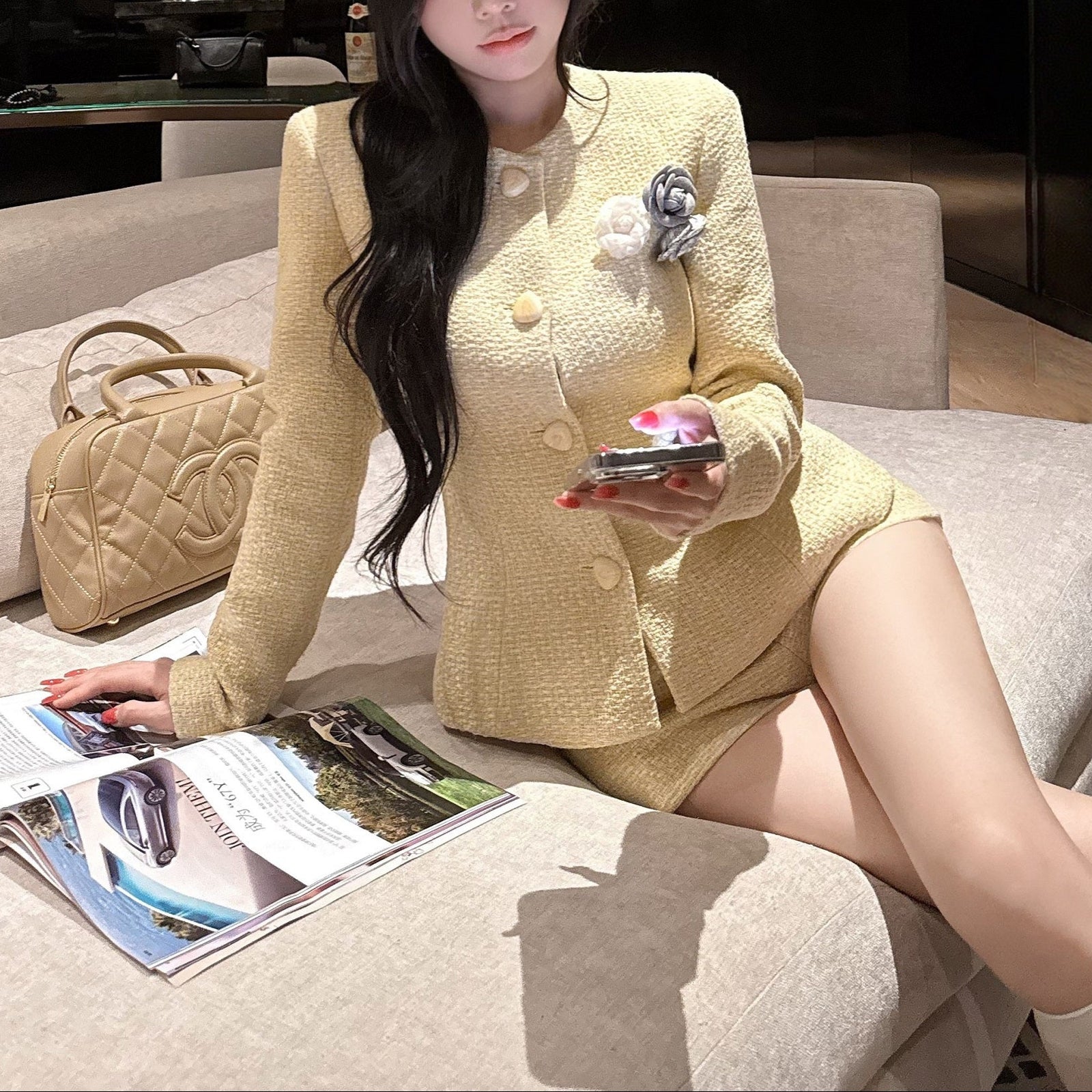 ノーカラーツイードセットアップAS1656 – SNACC