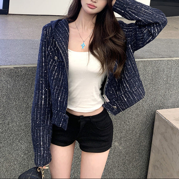 ツイードフーディジャケットAJ1188