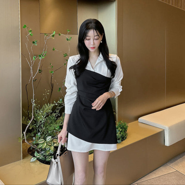 ドレープシャツワンピース（2COLOR）AO1791
